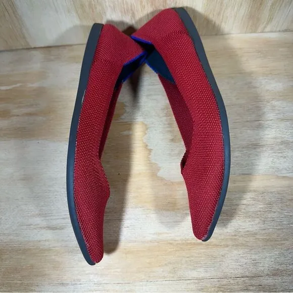 Rothy’s The Point Red Knit Shoes Women’s Size 6