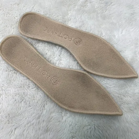 Rothy's Women's Le Point Ecru Neutral Creamy Beige Khaki Tan Flats Shoes Size 7