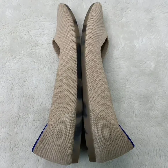Rothy's Women's Le Point Ecru Neutral Creamy Beige Khaki Tan Flats Shoes Size 7