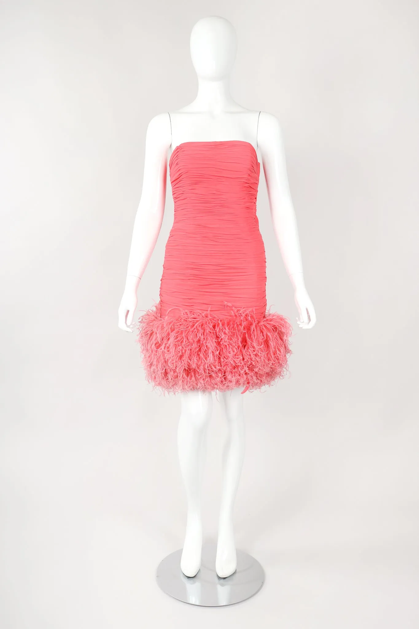 Ruched Feather Dress & Shawl