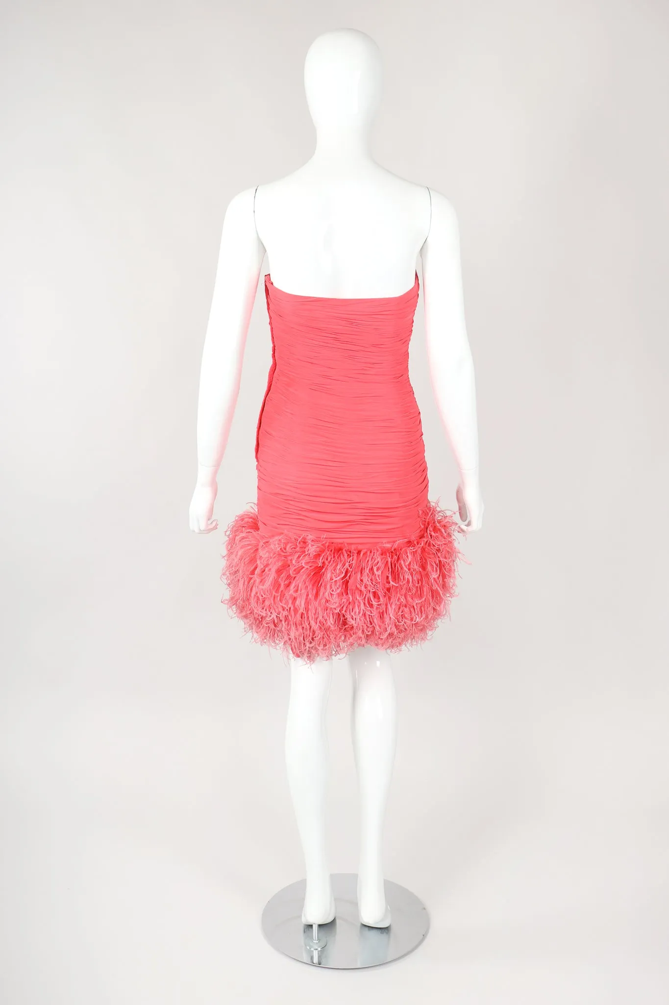 Ruched Feather Dress & Shawl