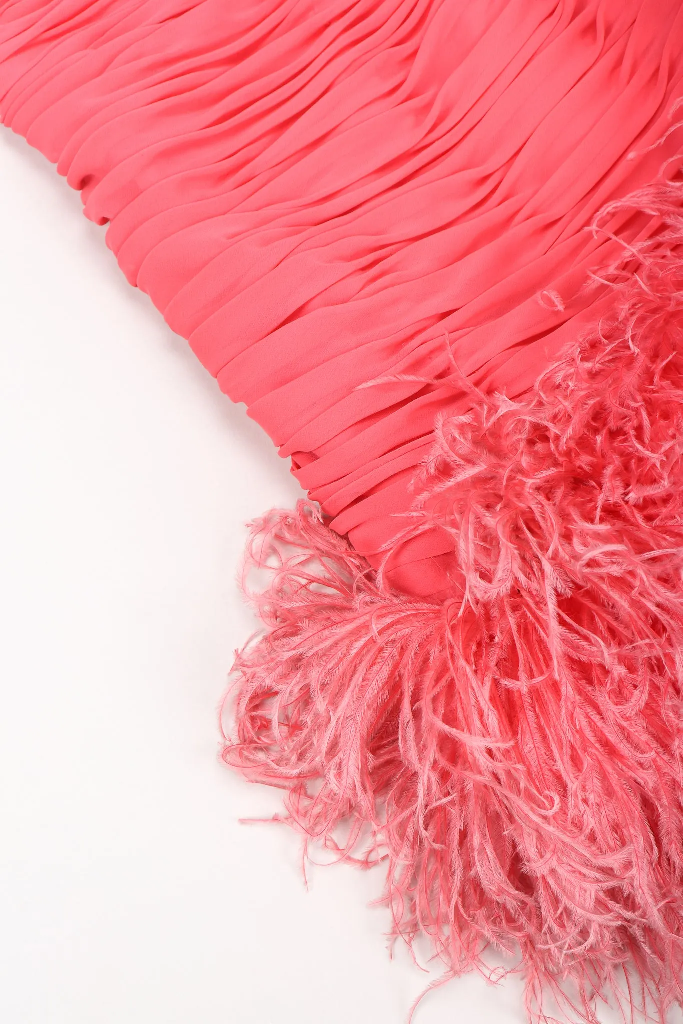 Ruched Feather Dress & Shawl