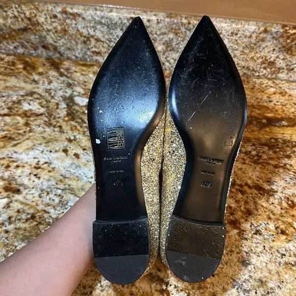 Saint Laurent Gold Glitter Women's Shoes