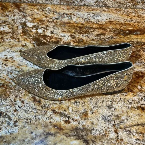 Saint Laurent Gold Glitter Women's Shoes