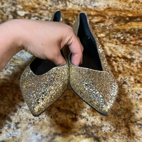 Saint Laurent Gold Glitter Women's Shoes