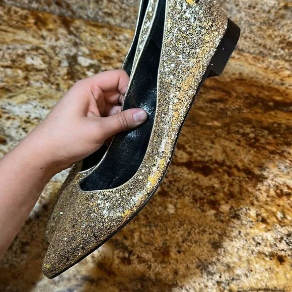 Saint Laurent Gold Glitter Women's Shoes