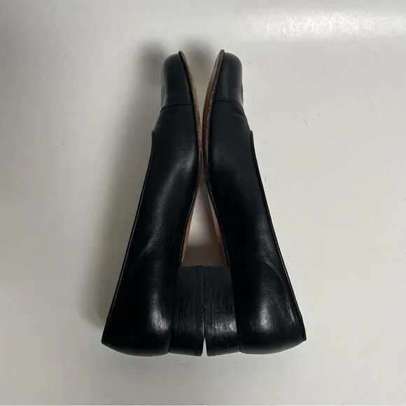 Salvatore Ferragamo Agile Pumps Black Leather Patent Cap Toe Low Heel Shoes 6 B