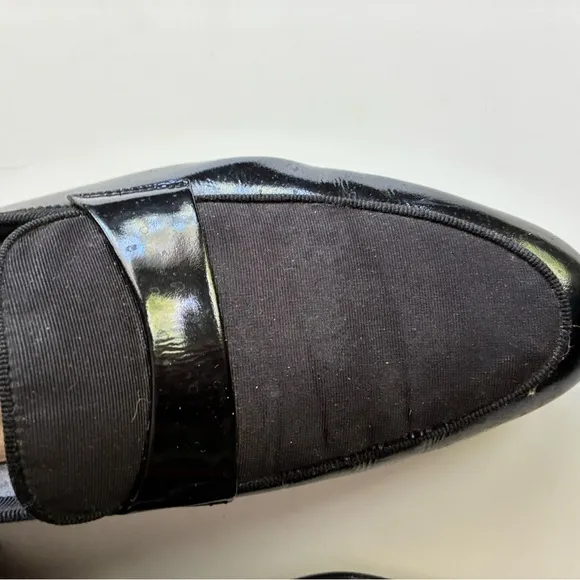 Salvatore Ferragamo Dean Tuxedo Dress Shoes Leather Loafers Black Mens 9 1/2 D