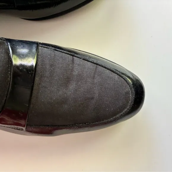 Salvatore Ferragamo Dean Tuxedo Dress Shoes Leather Loafers Black Mens 9 1/2 D