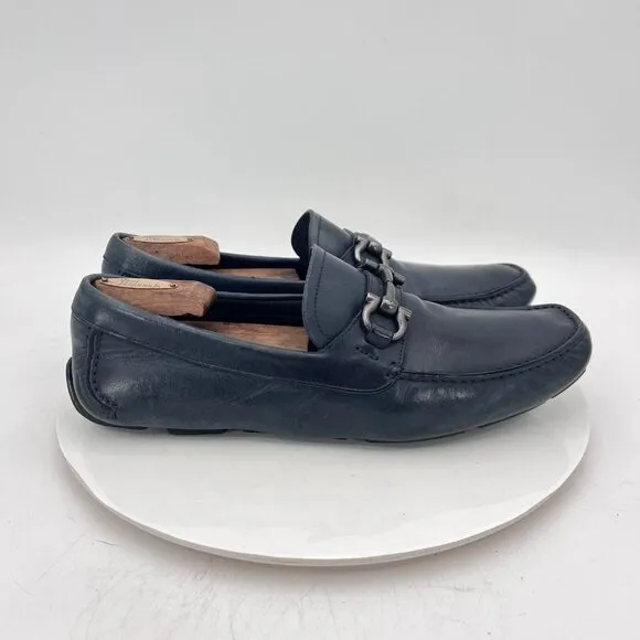 Salvatore Ferragamo Men Size 8.5EE Black Leather Horse Bit Loafer Dress Shoes
