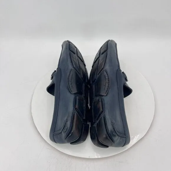 Salvatore Ferragamo Men Size 8.5EE Black Leather Horse Bit Loafer Dress Shoes