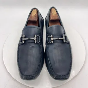 Salvatore Ferragamo Men Size 8.5EE Black Leather Horse Bit Loafer Dress Shoes