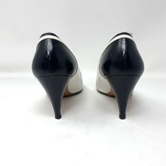 Salvatore Ferragamo Navy &amp; White Spectator Pumps Heels size 9‎ AA