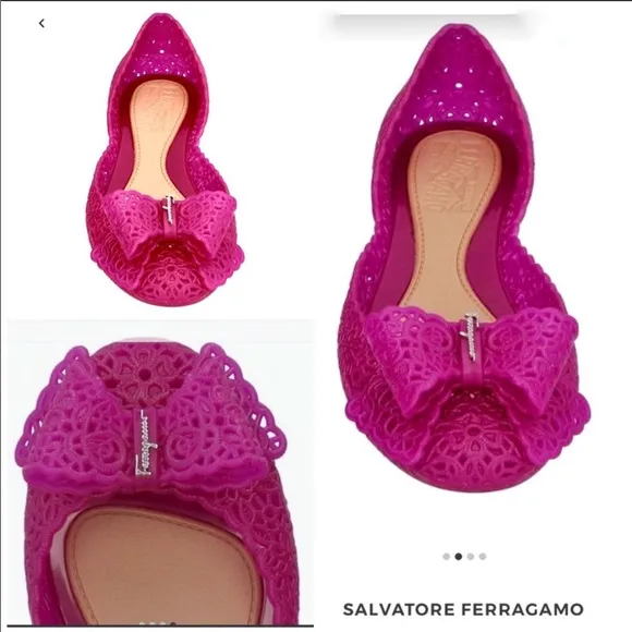 Salvatore Ferragamo Nilly bow ballerina flats jelly shoes