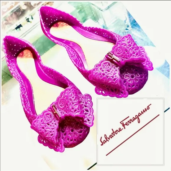 Salvatore Ferragamo Nilly bow ballerina flats jelly shoes