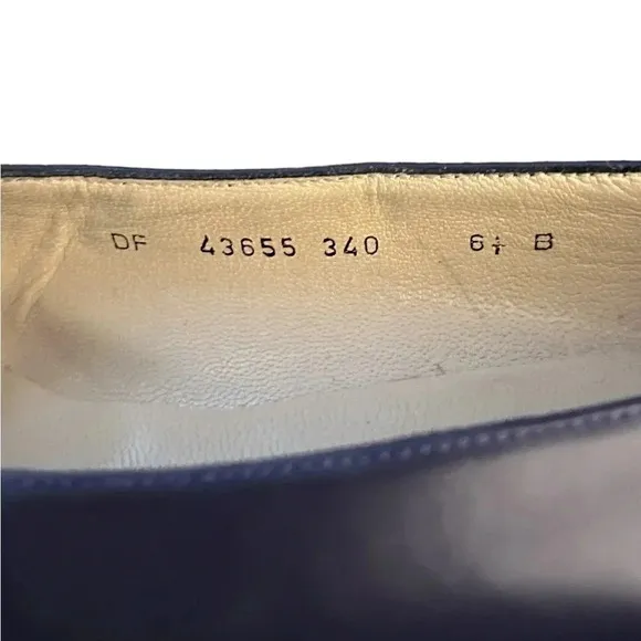 Salvatore Ferragamo Screened Leather Cap Toe Pumps Classic Vintage