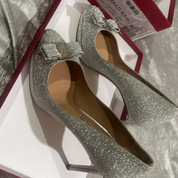 Salvatore Ferragamo Silver Glitter Women's Shoes