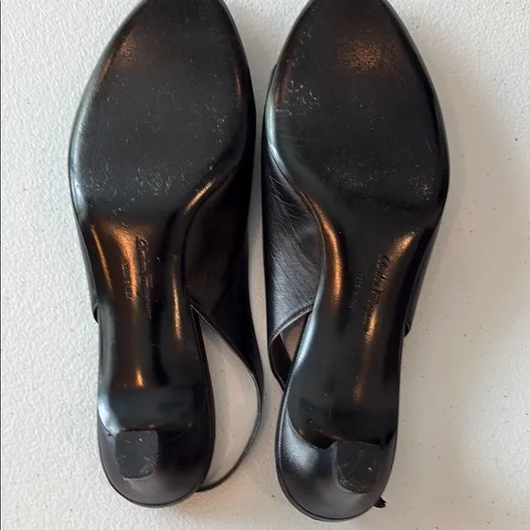 Salvatore Ferragamo Women's Black Slingback Shoes Size 7 2A