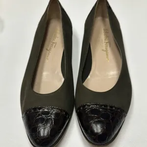 Salvatore Ferragamo Women's Olive and Brown Shoes
