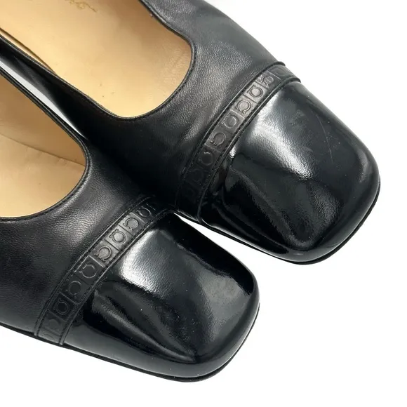 Salvatore Ferragamo Women's Pumps Leather Black Kitten Heel Shoes 9.5 2A