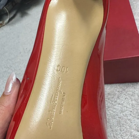 Salvatore Ferragamo Women's Red Patent Leather Pumps
