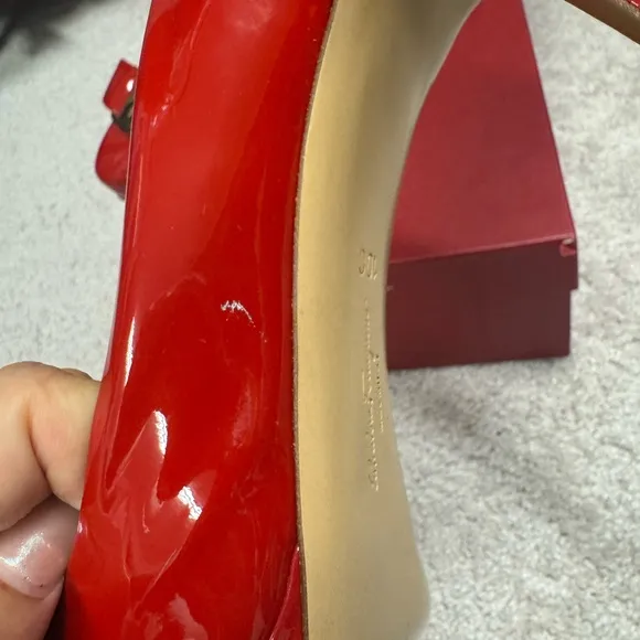 Salvatore Ferragamo Women's Red Patent Leather Pumps