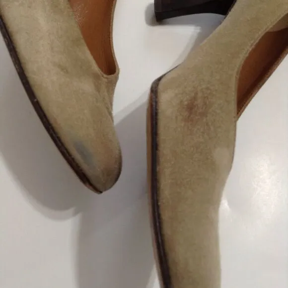 Salvatore Ferragamo Suede Slip On Pumps Size 8 2A