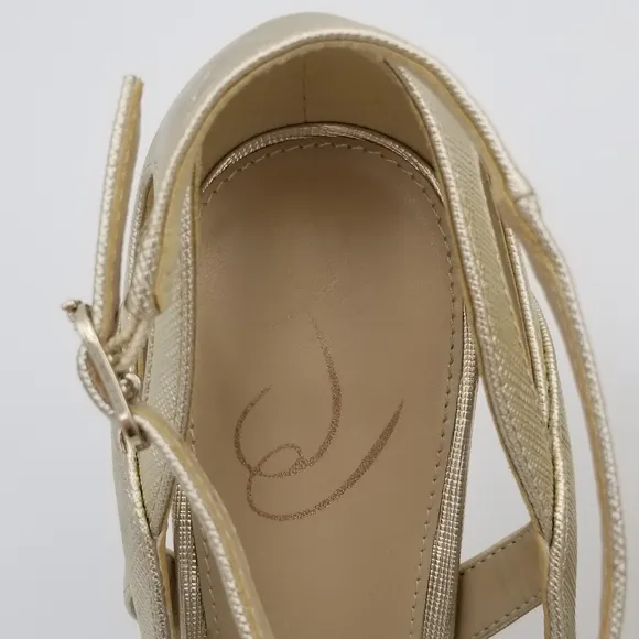 Sam Edelman Adelisa Ankle Strap Stiletto Heels, Gold Leaf, Women's Size 8.5