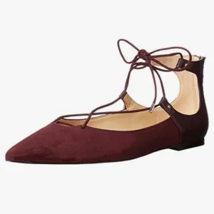 Sam Edelman Burgundy Lace-Up Women's Shoes