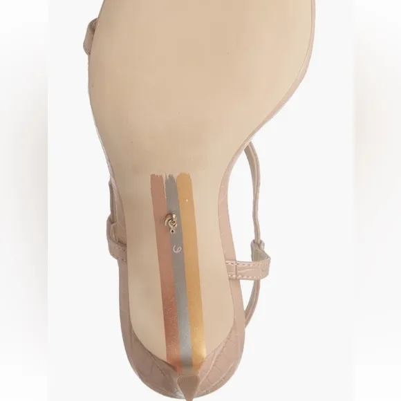 Sam Edelman Doran Strappy Sandal, Nude Faux Leather w, Box