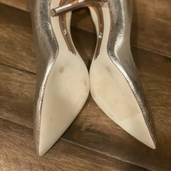 Sam Edelman Hazel Metallic Leather Pointed Toe Pumps