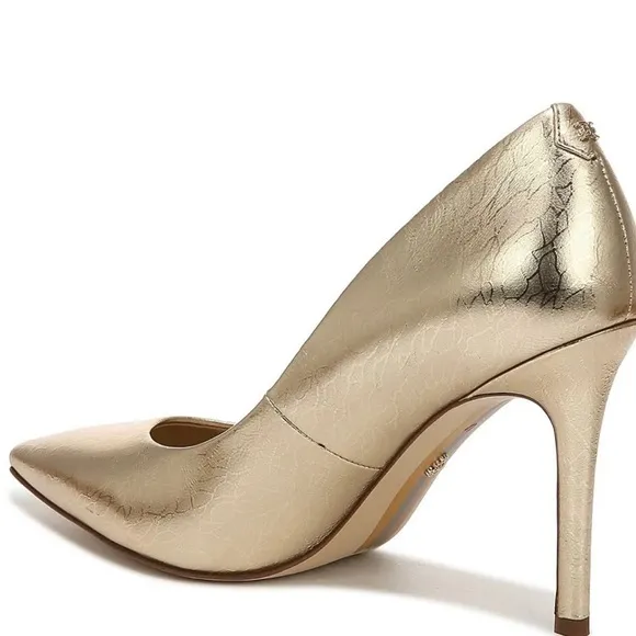 Sam Edelman Hazel Metallic Leather Pointed Toe Pumps
