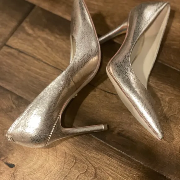 Sam Edelman Hazel Metallic Leather Pointed Toe Pumps