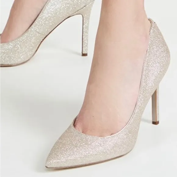 Sam Edelman Hazel Metallic Leather Pointed Toe Pumps