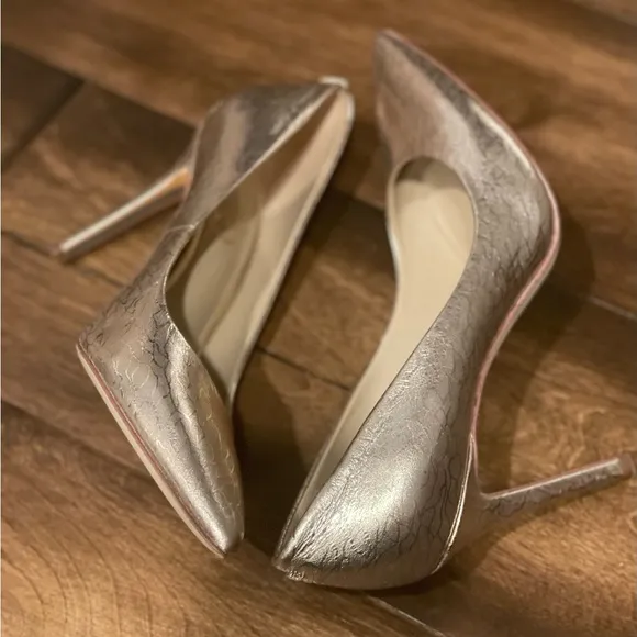Sam Edelman Hazel Metallic Leather Pointed Toe Pumps