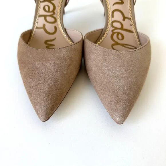 Sam Edelman Jaina Suede D’Orsay Heels Nude Tan Size 9M