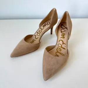 Sam Edelman Jaina Suede D’Orsay Heels Nude Tan Size 9M