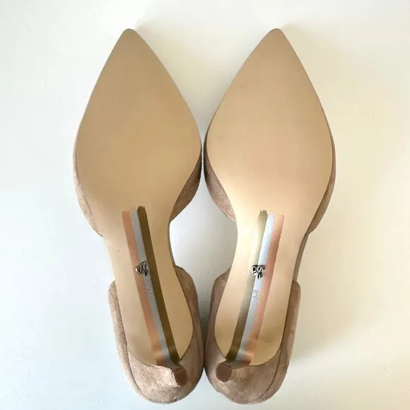 Sam Edelman Jaina Suede D’Orsay Heels Nude Tan Size 9M