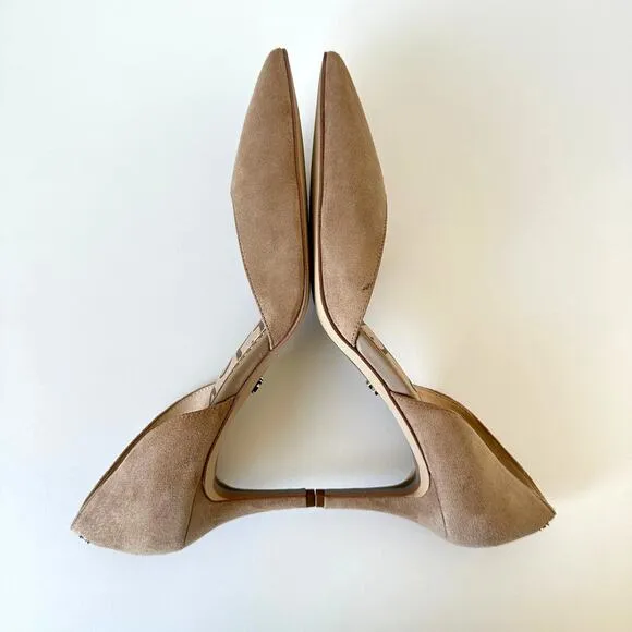 Sam Edelman Jaina Suede D’Orsay Heels Nude Tan Size 9M