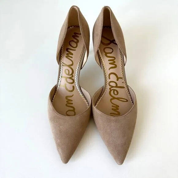 Sam Edelman Jaina Suede D’Orsay Heels Nude Tan Size 9M