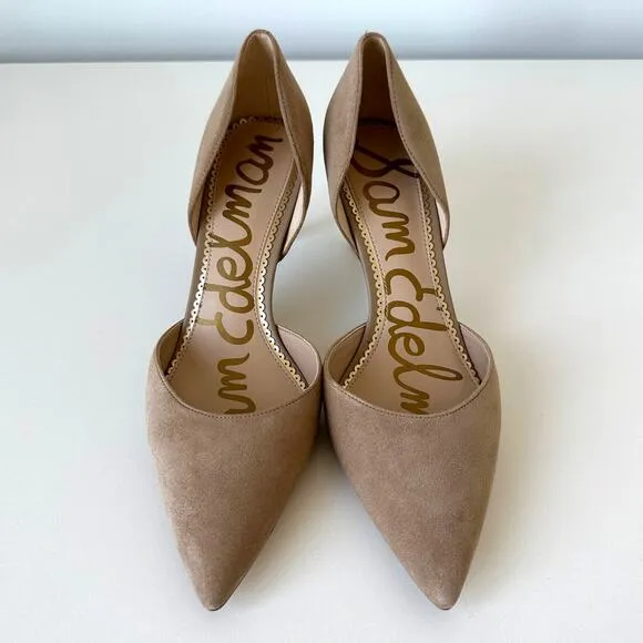 Sam Edelman Jaina Suede D’Orsay Heels Nude Tan Size 9M