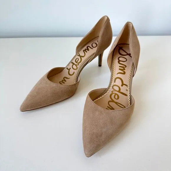 Sam Edelman Jaina Suede D’Orsay Heels Nude Tan Size 9M