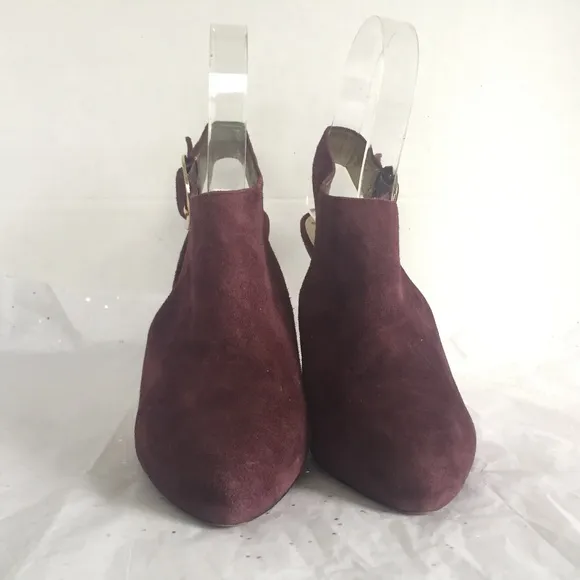 Sam Edelman Julian Purple Suede Buckle Slingback Stiletto Heels - Size 8 Dressy.