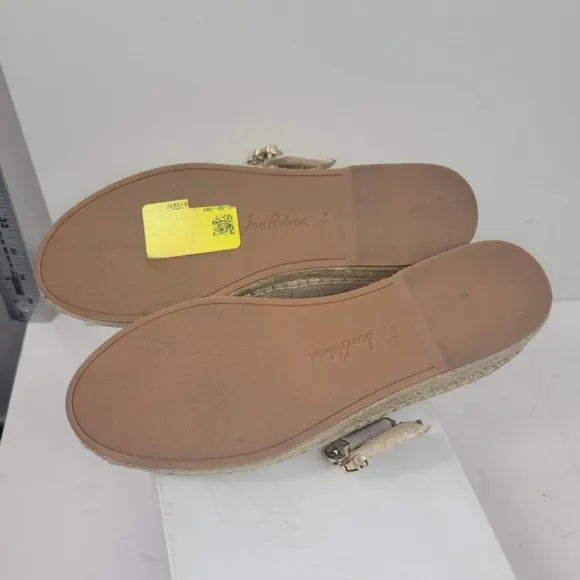 Sam Edelman Linen Look Maddy Orchid Mary Jane Espadrille Flat Size 6.5 NIB