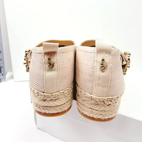 Sam Edelman Linen Look Maddy Orchid Mary Jane Espadrille Flat Size 6.5 NIB