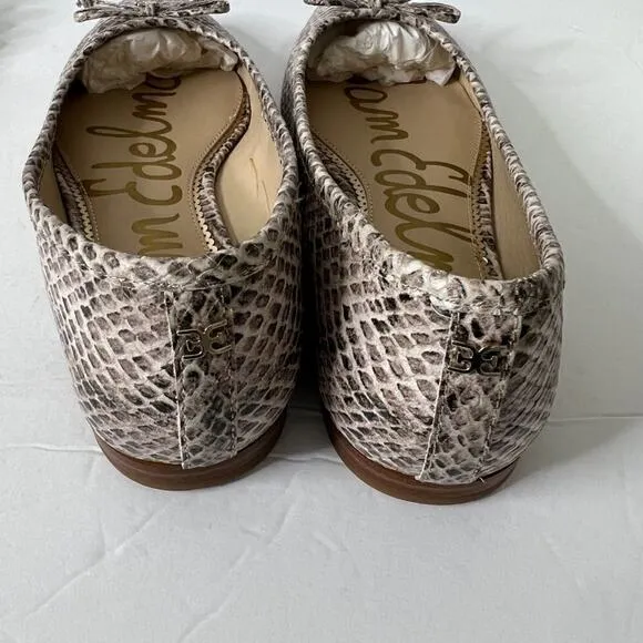 Sam Edelman Snake beige flats loafers shoes Sz 7