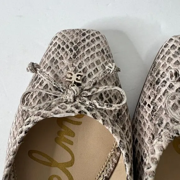 Sam Edelman Snake beige flats loafers shoes Sz 7