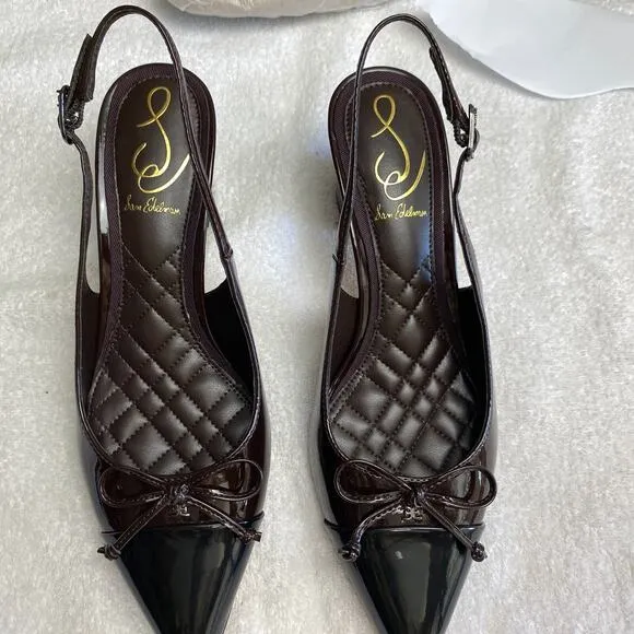 Sam Edelman Willette Heels Women 6.5 Chocolate Patentcore Office Chic