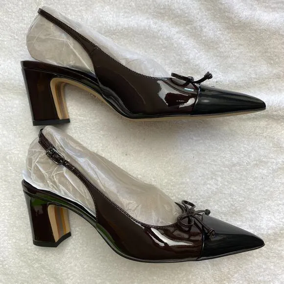 Sam Edelman Willette Heels Women 6.5 Chocolate Patentcore Office Chic