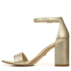 SAM EDELMAN WOMENS DANIELLA HEELED SANDAL, MOLTEN GOLD METALLIC LEATHER, 9.